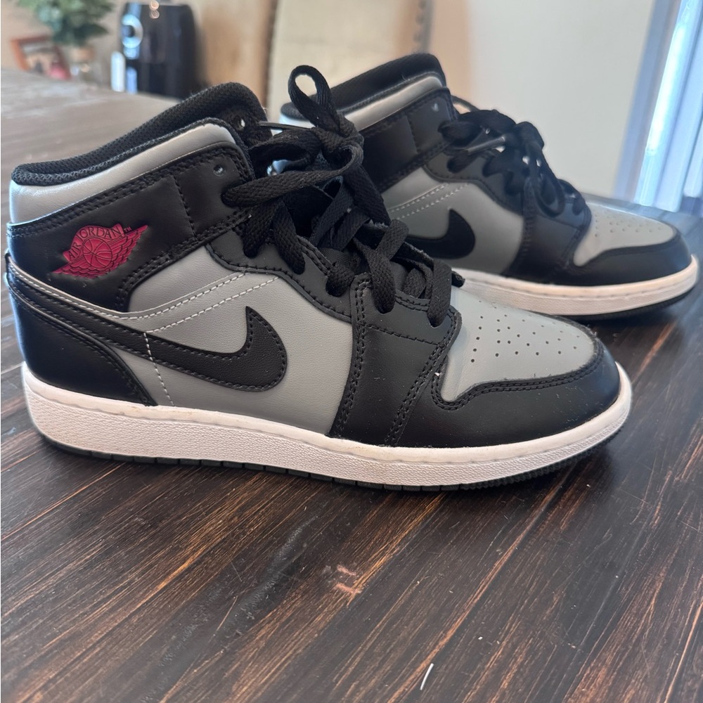 Black and Gray High-Top Sneakers